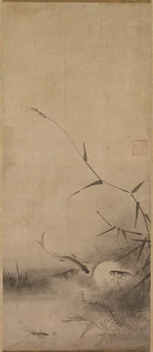 Fish and Seaweed by Rinkyo, painting, 1500-1573