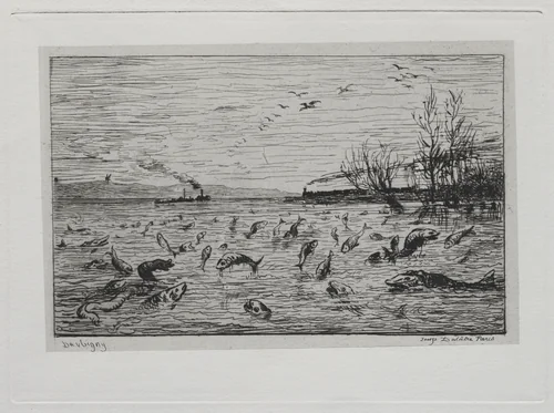 The Boat Trip: Rejoicing of the Fish at the Departure of the Cabin Boy (The Fish) by Charles-François Daubigny, other, 1861