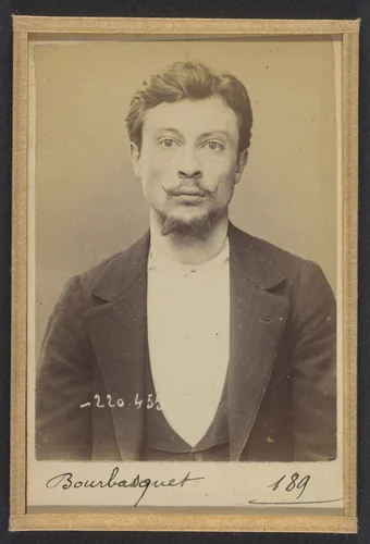 Bourbasquet. François. 25 ans, né le 11/3/69 à St Avé (Morbihan). Garçon coiffeur. Anarchiste. 2/7/94. by Alphonse Bertillon, photograph, 1894