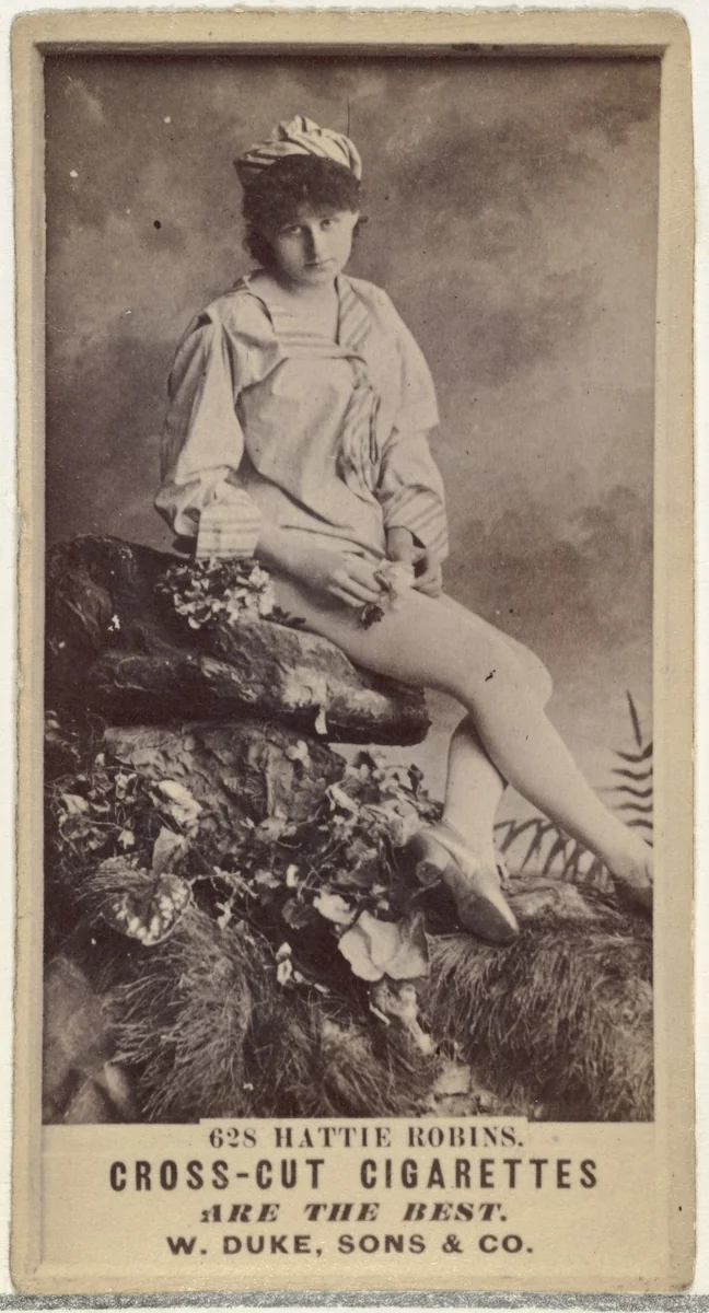 Card Number 628, Hattie Robins, from the Actors and Actresses series (N145-3) issued by Duke Sons & Co. to promote Cross Cut Cigarettes by W. Duke, Sons & Co., photograph, 1880-1889