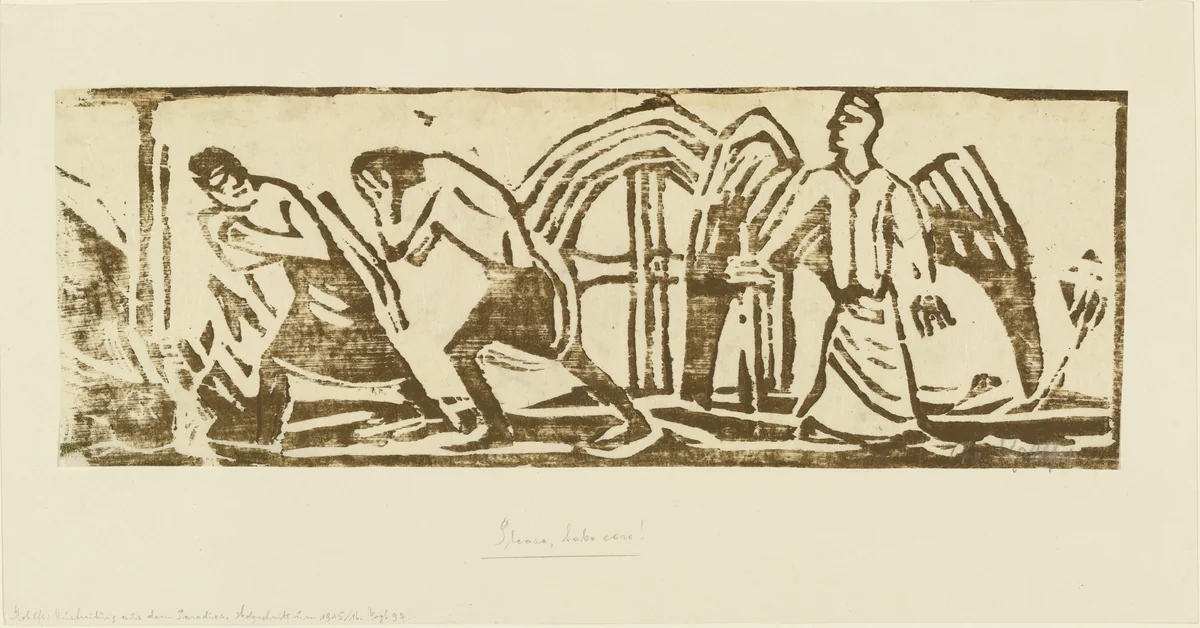 Expulsion from Paradise (small version) [Austreibung aus dem Paradies (klein)] by Christian Rohlfs, print, 1915