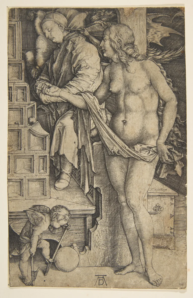 The Dream of the Doctor by Albrecht Dürer, print, 1498