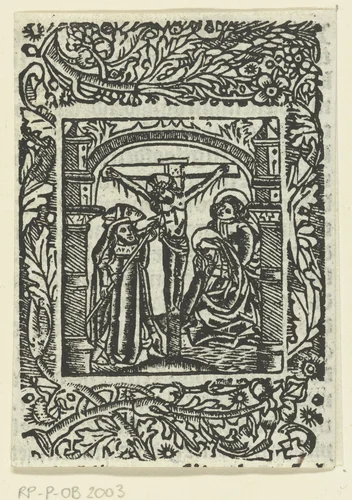 Christus aan het kruis by Unknown, print, 1480-1500