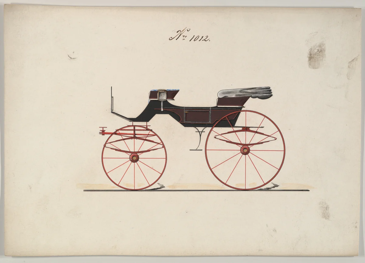 Design for Phaeton, no. 1012 by Brewster & Co., drawing, 1850-1874