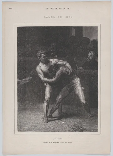 Lutteurs (The Wrestlers), from "Le Monde Illustré" by Auguste Joliet, print, 1875