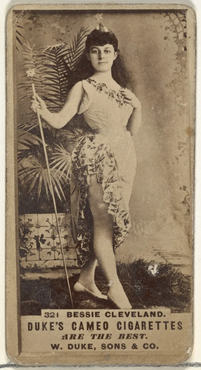 Card Number 321, Bessie Cleveland, from the Actors and Actresses series (N145-5) issued by Duke Sons & Co. to promote Cameo Cigarettes by W. Duke, Sons & Co., photograph, 1880-1889