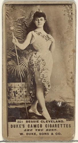 Card Number 321, Bessie Cleveland, from the Actors and Actresses series (N145-5) issued by Duke Sons & Co. to promote Cameo Cigarettes by W. Duke, Sons & Co., photograph, 1880-1889