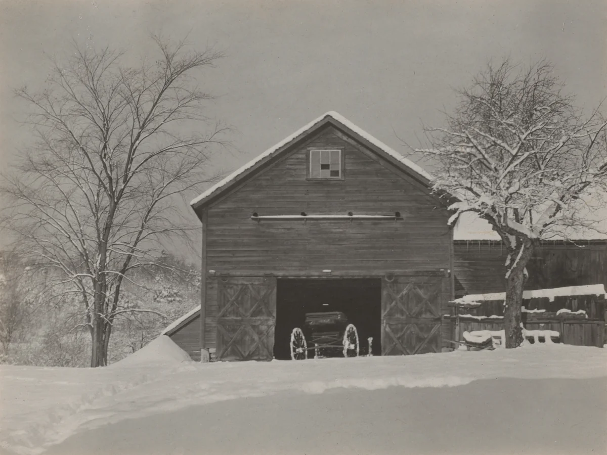 Barn & Snow by Alfred Stieglitz, photograph, 1923