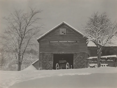Barn & Snow by Alfred Stieglitz, photograph, 1923
