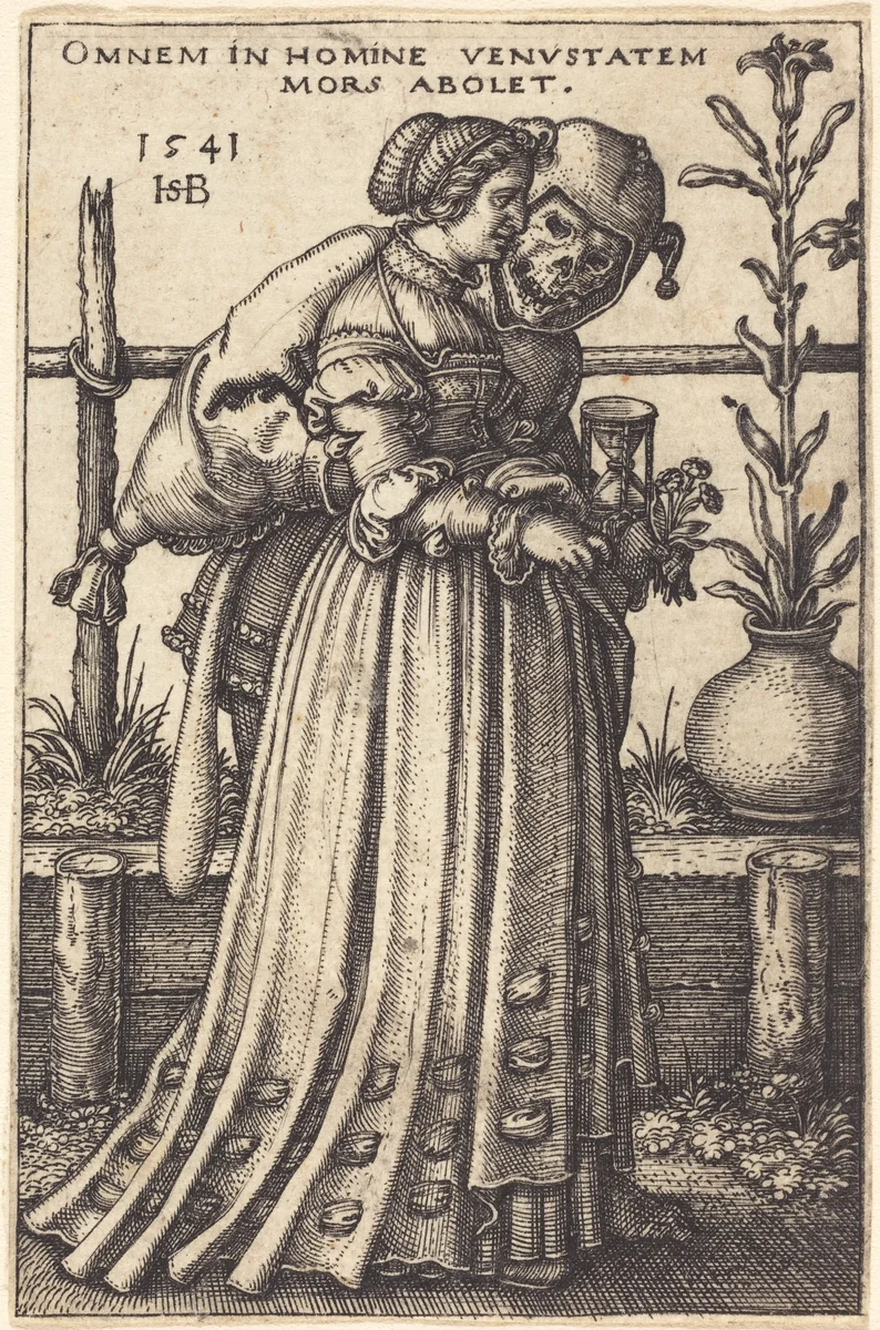 The Lady and Death by Sebald Beham, print, 1541