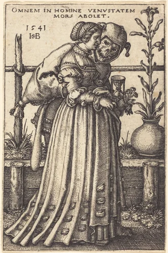 The Lady and Death by Sebald Beham, print, 1541