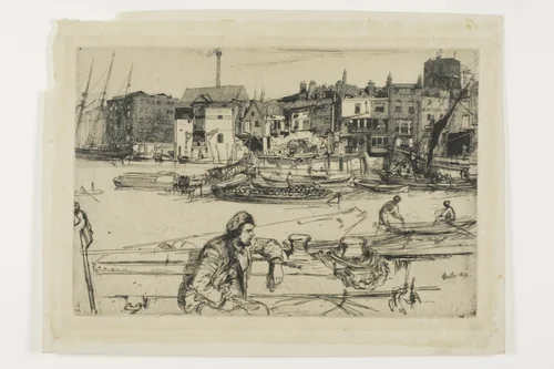 Black Lion Wharf by James McNeill Whistler, print, 1859