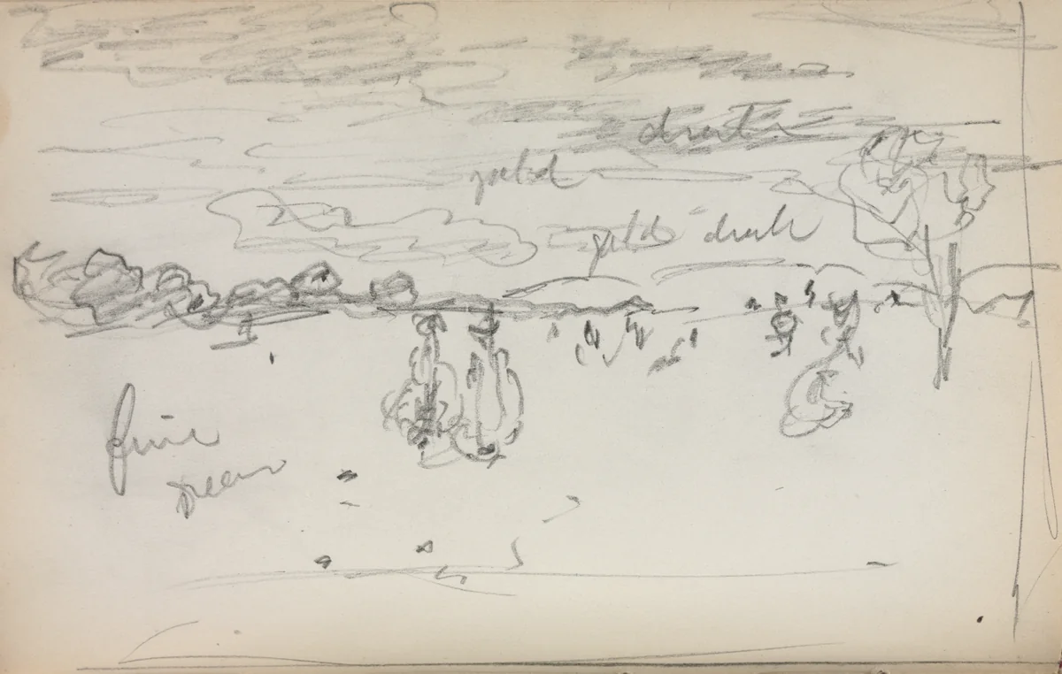 Italian Sketchbook: Landscape (page 57) by Maurice Prendergast, book, 1898-1899