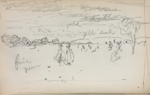 Italian Sketchbook: Landscape (page 57) by Maurice Prendergast, book, 1898-1899