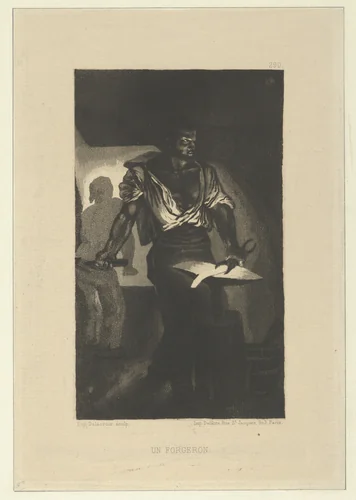 A Blacksmith by Eugène Delacroix, print, 1833