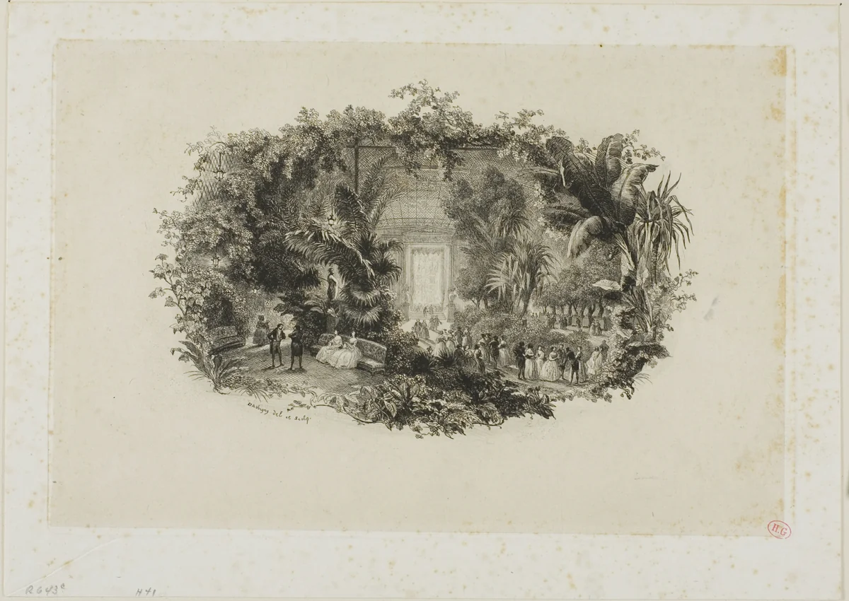 Le Jardin d'Hiver by Charles-François Daubigny, print, 1843