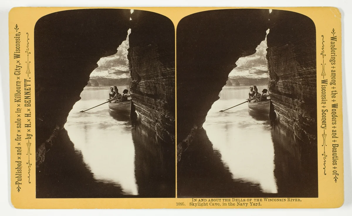 Skylight Cave, in the Navy Yard, No. 1095 from the series "In and About the Dells of the Wisconsin River" by Henry Hamilton Bennett, photograph, 1870-1908