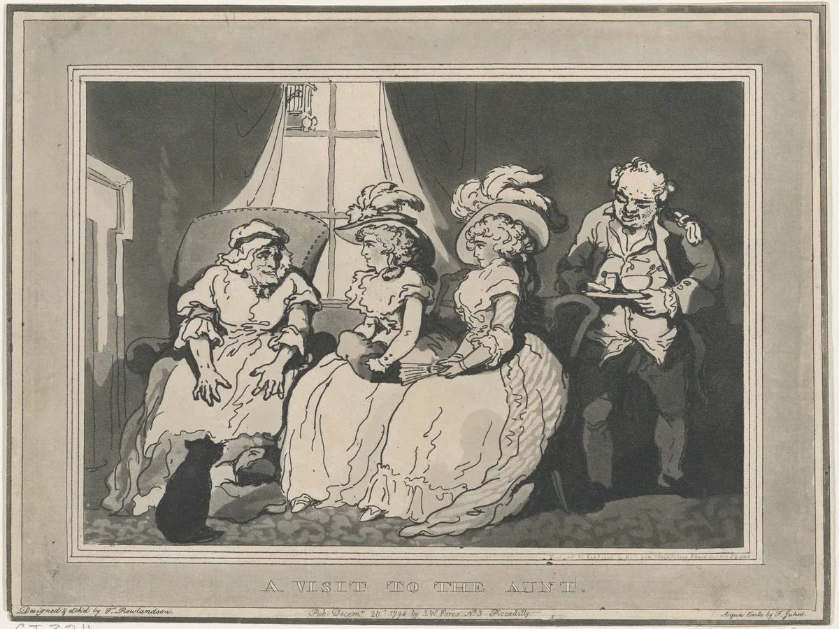 A Visit to the Aunt by Thomas Rowlandson, print, 1794