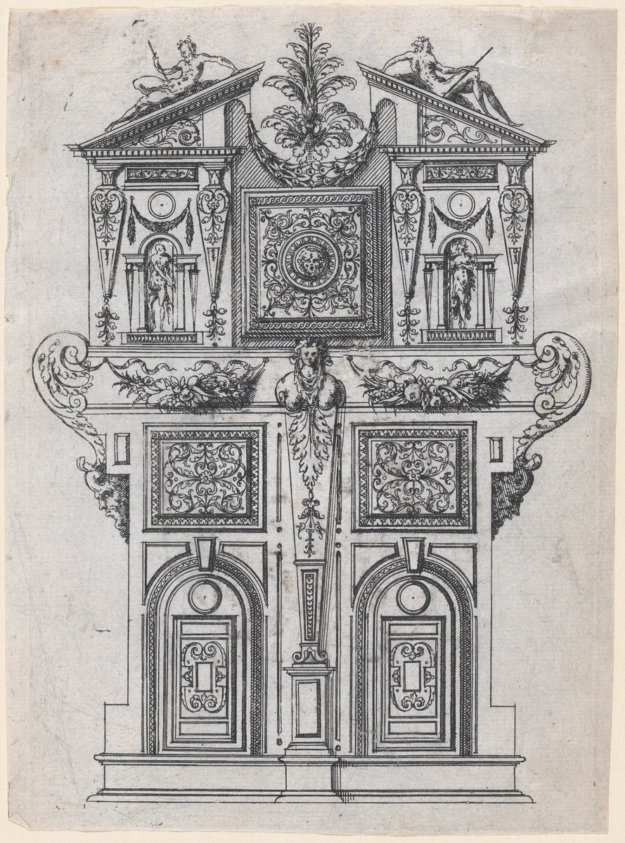 Furniture Design by Jacques Androuet du Cerceau, print, 1565-1570