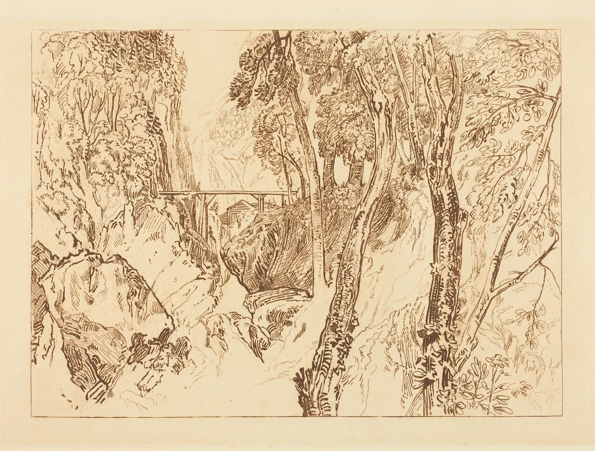 Mill near the Grand Chartreuse by Joseph Turner, print, 1816