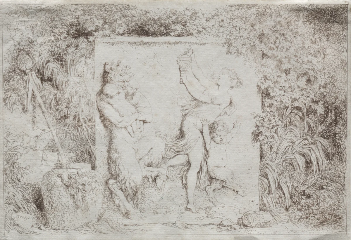 Bacchanal by Jean Honoré Fragonard, print, 1763