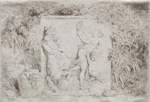 Bacchanal by Jean Honoré Fragonard, print, 1763