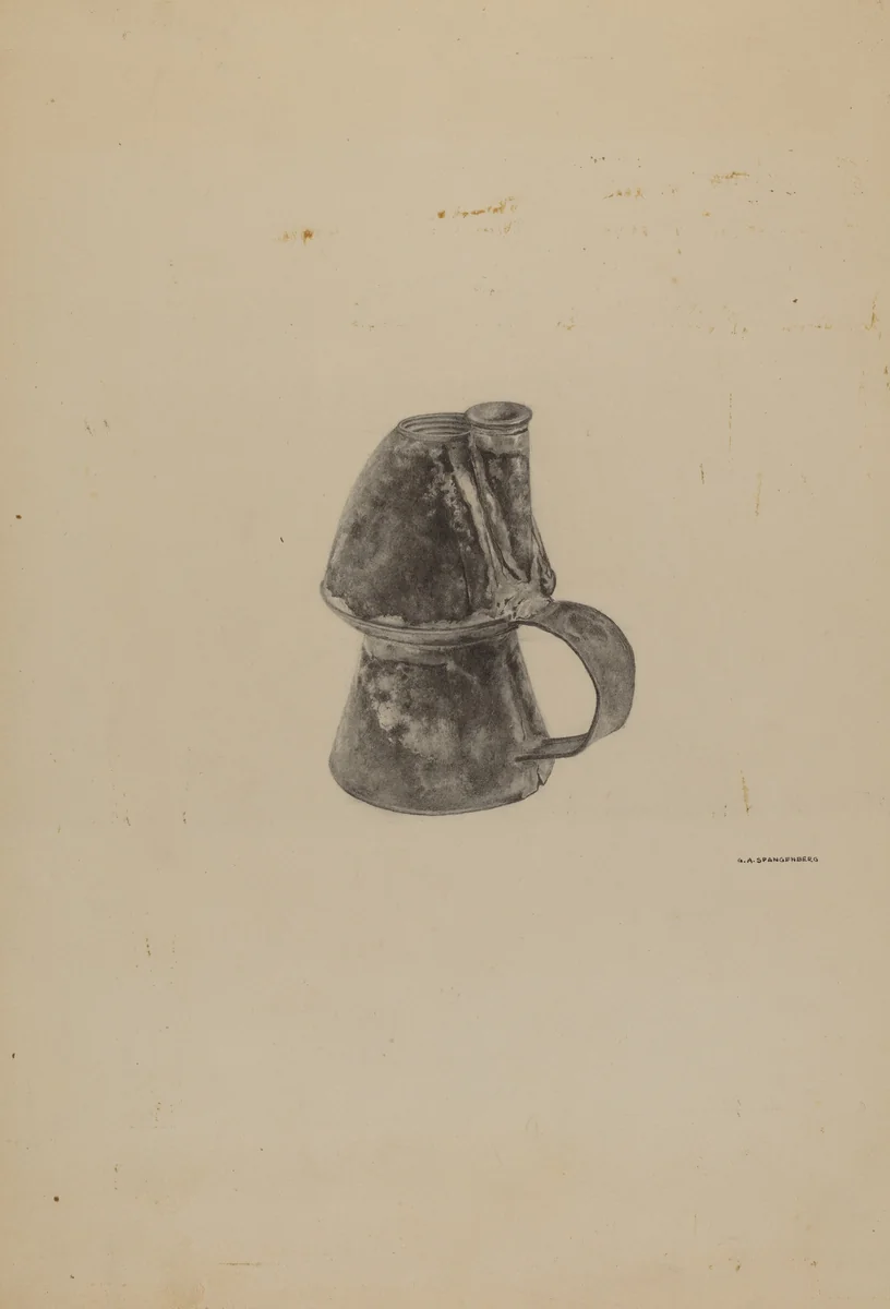 Petticoat Peg Lamp by G.A. Spangenberg, index of american design, 1939