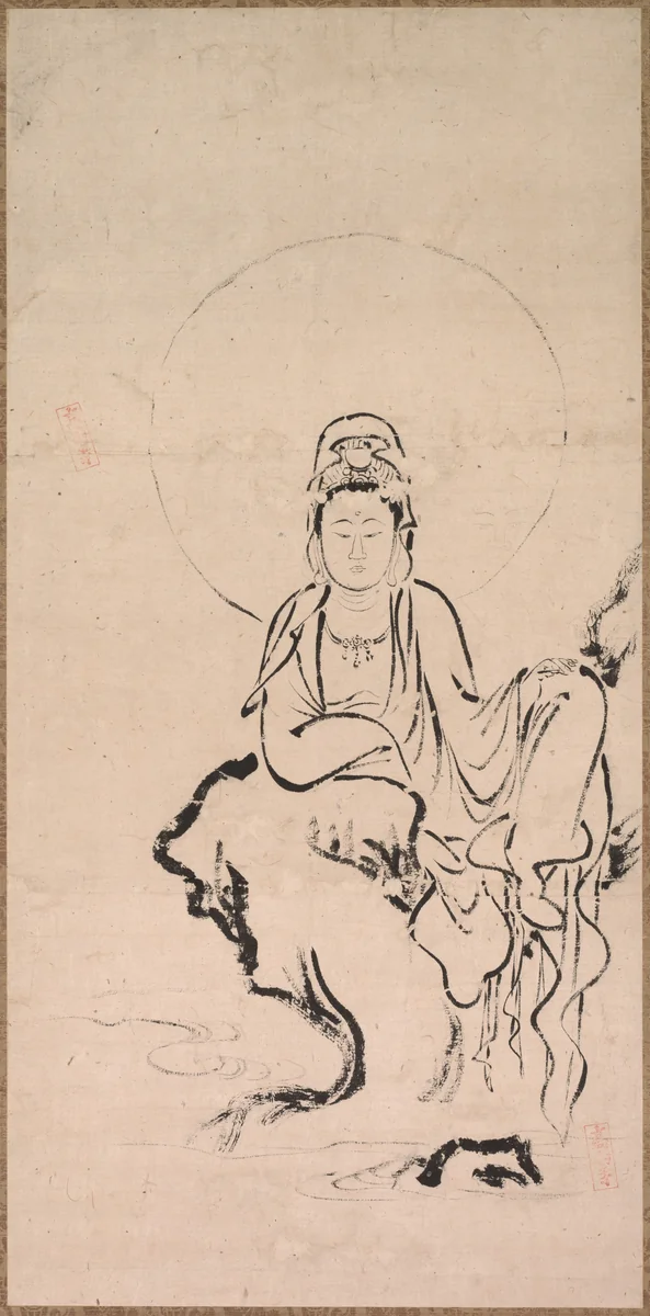 White-Robed Kannon (Byakue Kannon) by Unknown, painting, 1190-1210