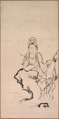 White-Robed Kannon (Byakue Kannon) by Unknown, painting, 1190-1210