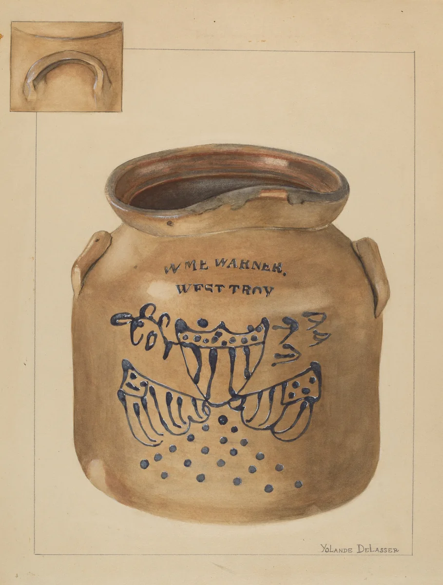 Jar by Yolande Delasser, index of american design, 1936