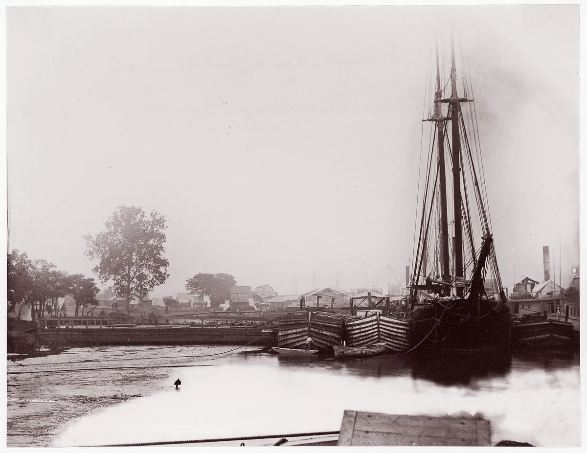 White House Landing, Pamunkey River by Timothy O'Sullivan, photograph, 1861-1865