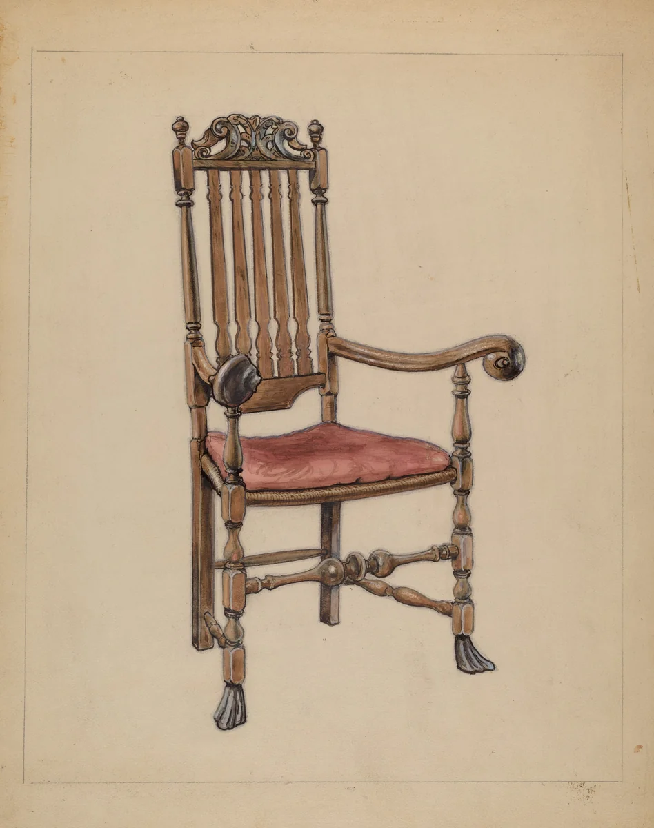 Arm Chair by M. Rosenshield-von-Paulin, index of american design, 1935-1942