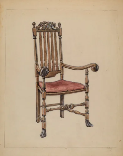 Arm Chair by M. Rosenshield-von-Paulin, index of american design, 1935-1942