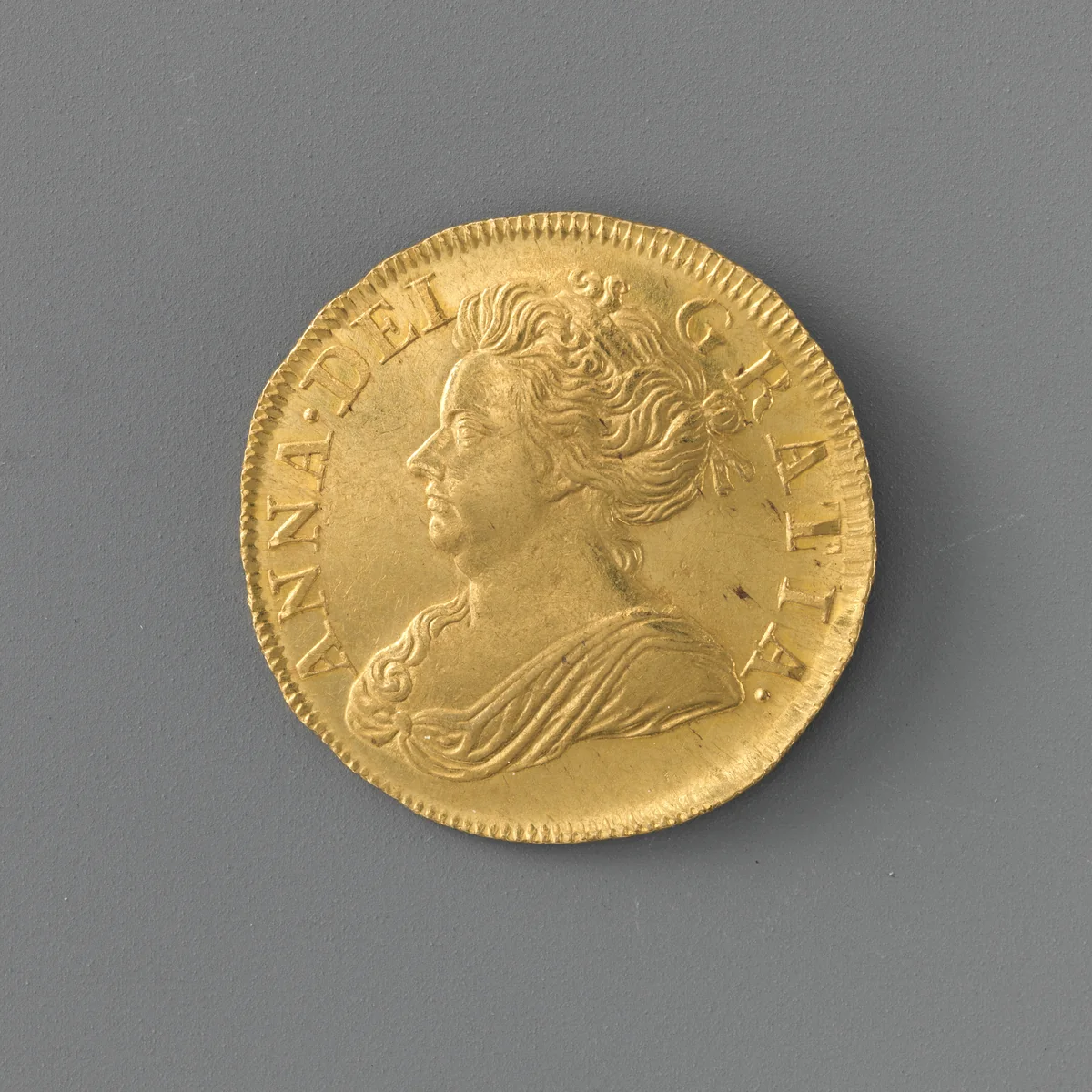 Half guinea of Queen Anne by John Croker, metalwork, 1711