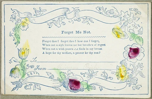 Forget Me Not (valentine) by Unknown Artist, other, 1825-1835