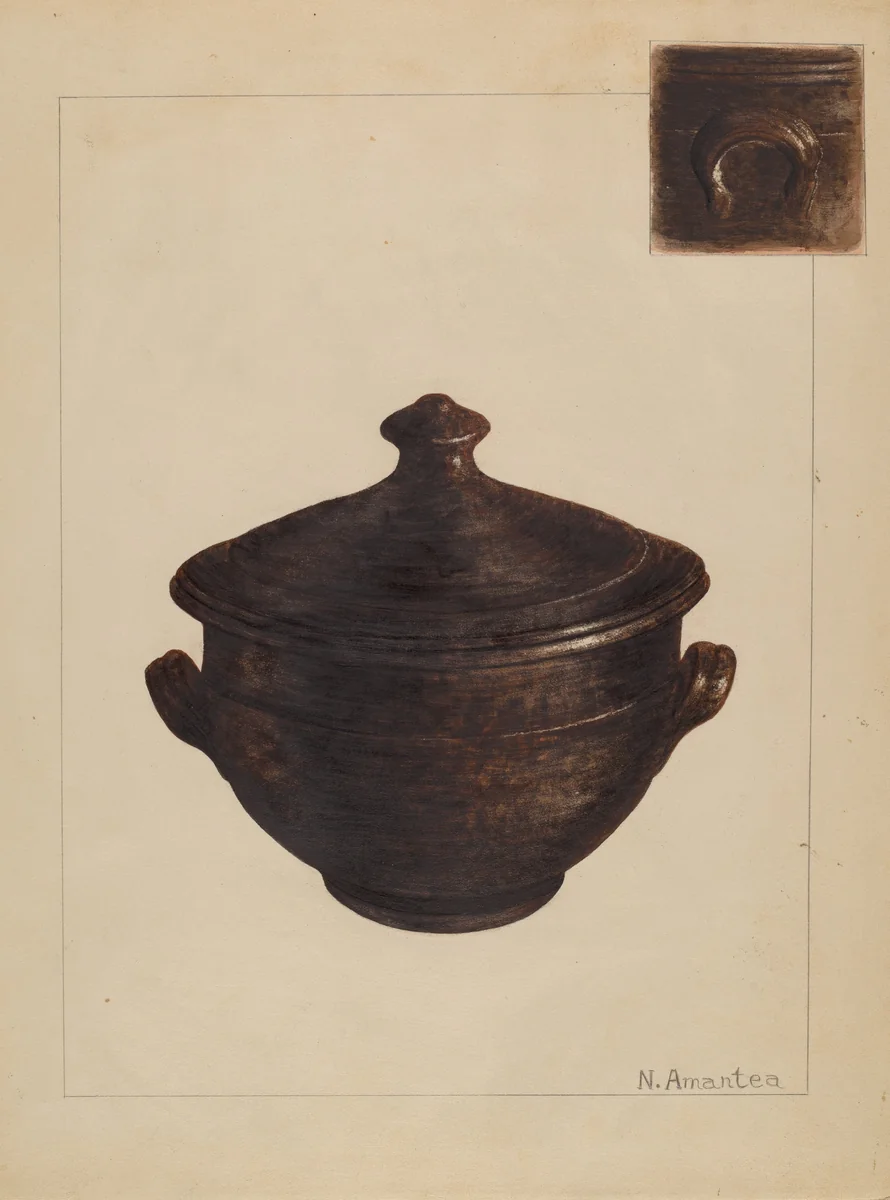 Sugar Bowl by Nicholas Amantea, index of american design, 1935-1942