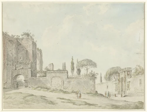 Gezicht te Rome by anonymous, drawing, 1779