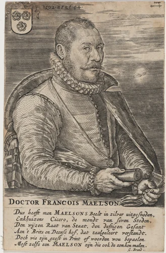 Doctor Francois Maelson by Hieronymus Wierix, print, 1592