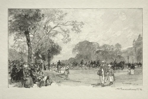 L'Avenue des Champs Elysées by Auguste Louis Lepère, print, 1890