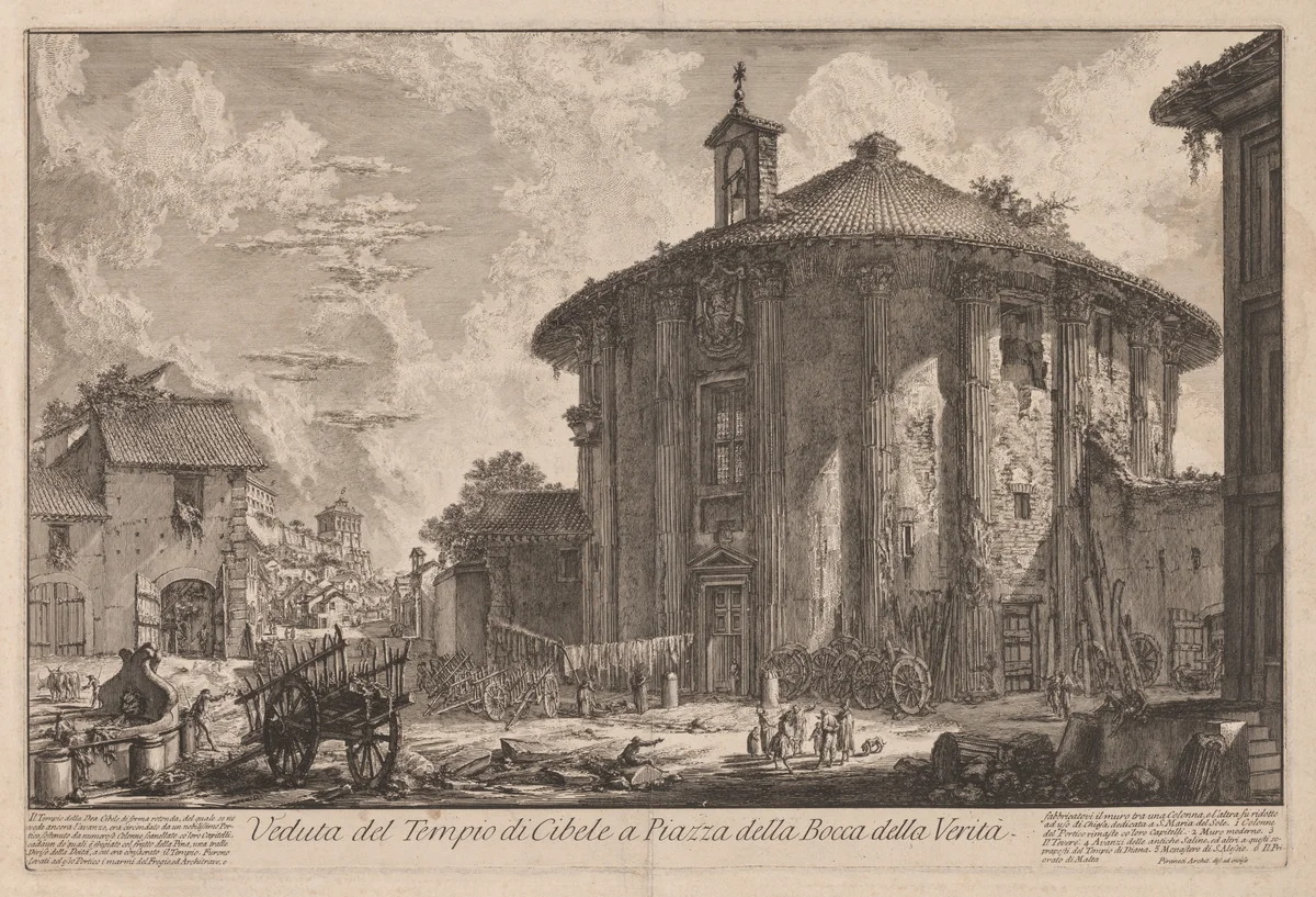 Views of Rome: The Temple of Portunus (?) by Giovanni Battista Piranesi, print, 1758