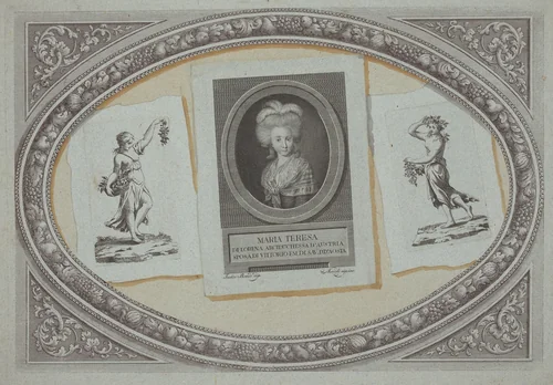 Trompe l'Oeil: Prints with Maria Teresa, Using Original Copperplates by Michelangelo Mercoli, print, 1790