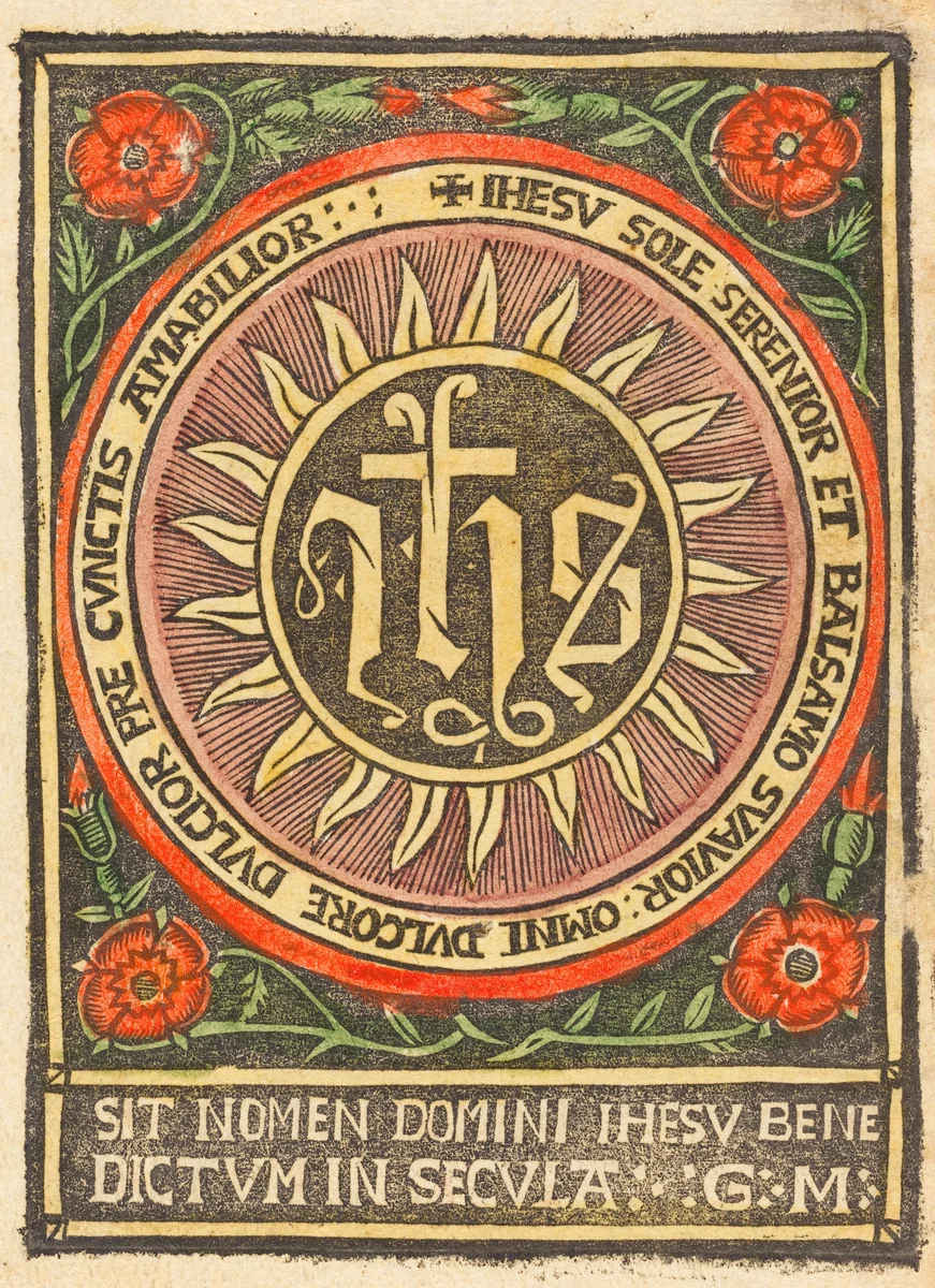 Monogram JHS in a Flaming Circle by German 15th Century, print, 1500