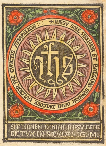 Monogram JHS in a Flaming Circle by German 15th Century, print, 1500