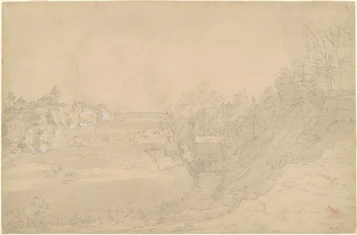 James McCullough's Leadmill by Jasper Francis Cropsey, drawing, 1844