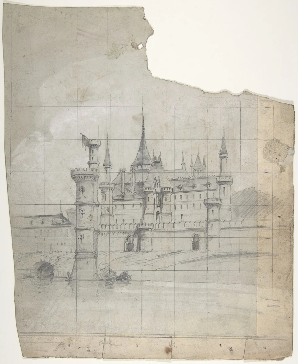 Design for a Stage Set at the Opéra, Paris by Eugène Cicéri, drawing, 1830-1890