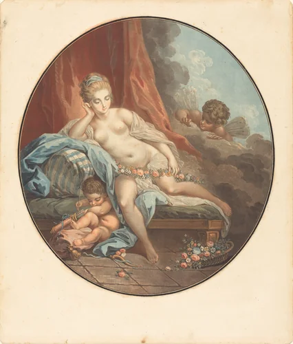 Venus en reflection by Jean-François Janinet; Jacques Charlier, print, 1752-1814