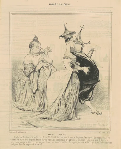Mariage chinois by Honoré Daumier, print, 1846