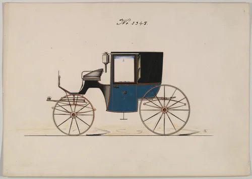 Brougham #3348 by Brewster & Co., drawing, 1877