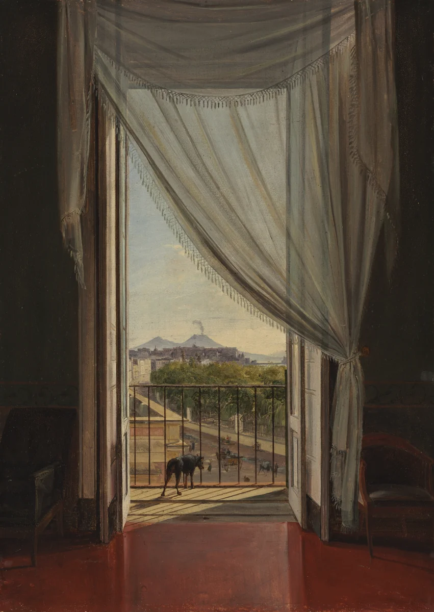 A View of Naples through a Window by Franz Ludwig Catel, painting, 1824
