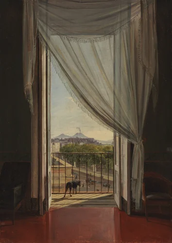 A View of Naples through a Window by Franz Ludwig Catel, painting, 1824